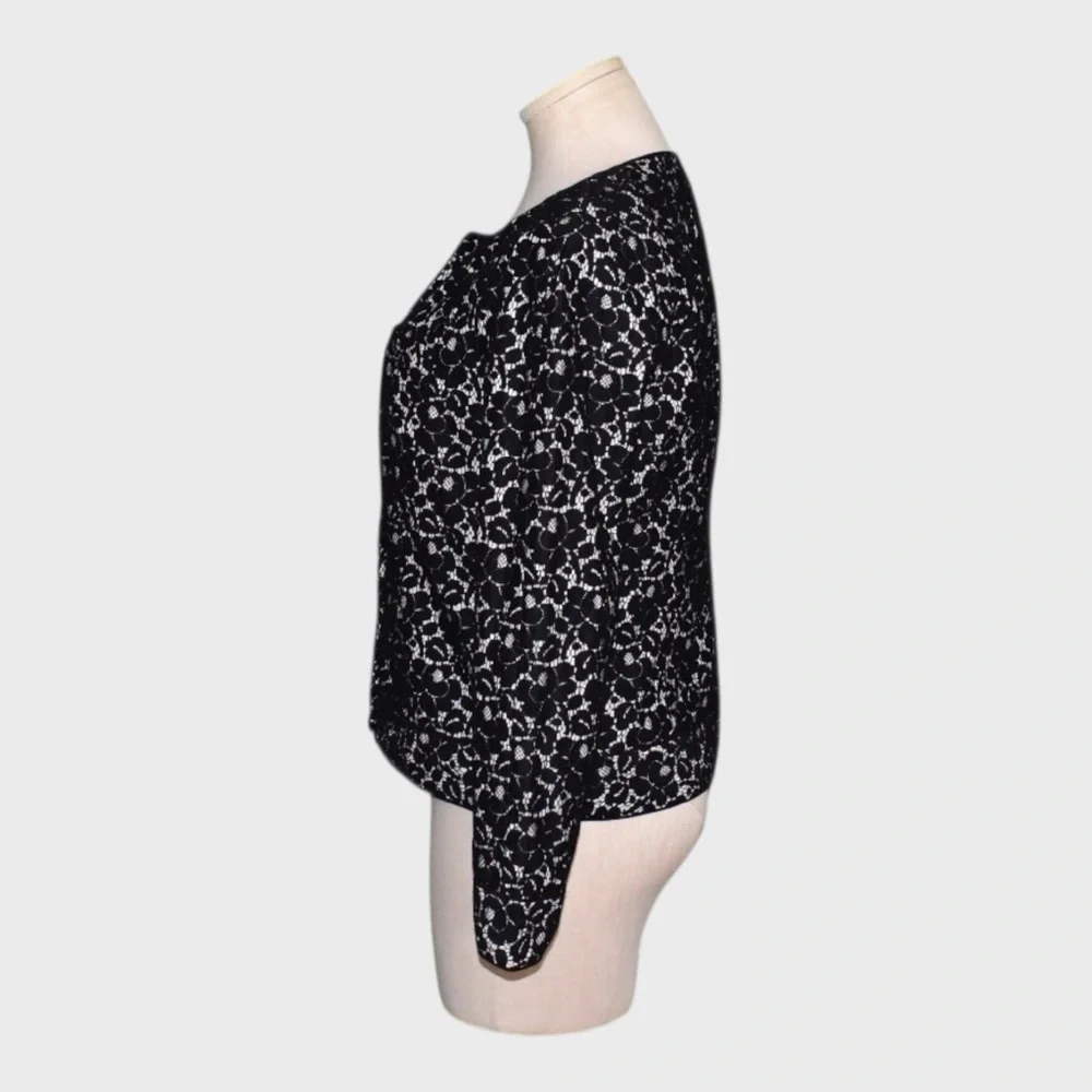 Talbots Lace Overlay Long Sleeve Blouse Jacket‎ - Picture 4 of 5